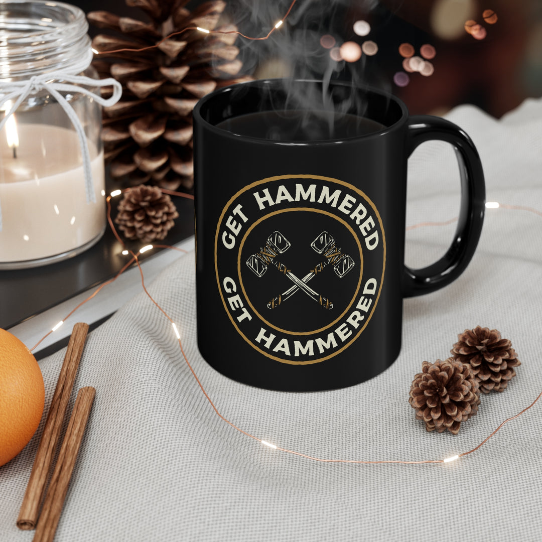 Get Hammered 2 (white lettering) - 11oz Black Mug
