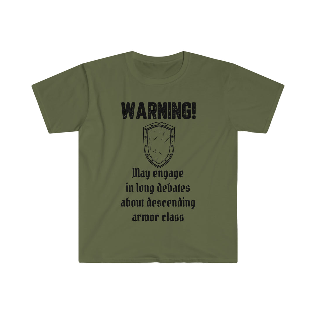 Descending armor class (black lettering) - Unisex Softstyle T-Shirt