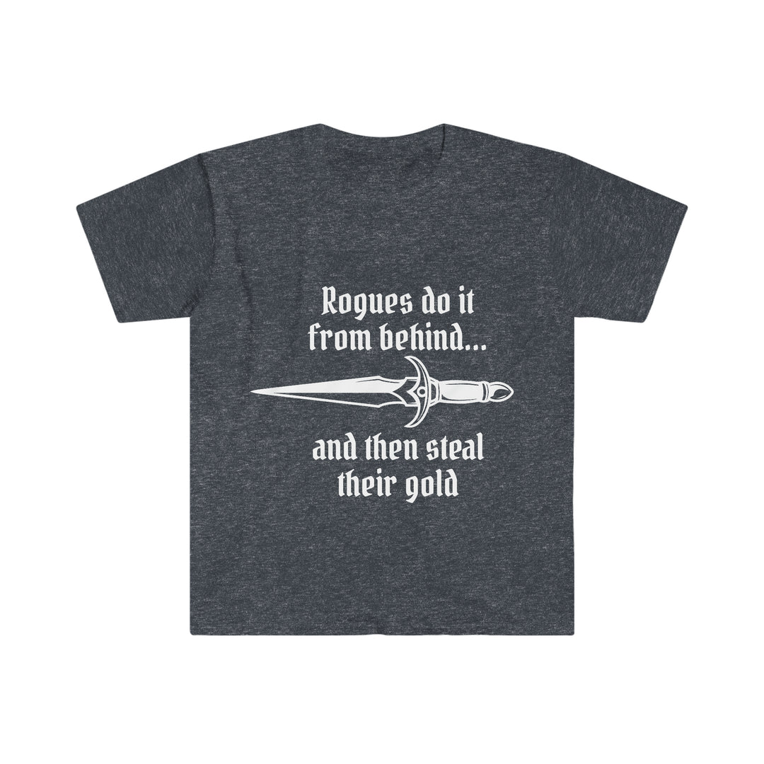 Rogues do it from behind (white lettering) - Unisex Softstyle T-Shirt