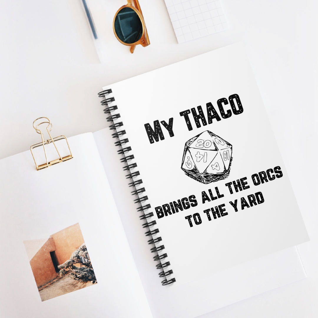 My Thaco brings all the orcs to the yard (black lettering) - Spiral Notebook - Ruled Line