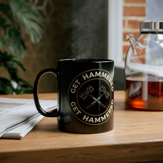 Get Hammered 2 (white lettering) - 11oz Black Mug