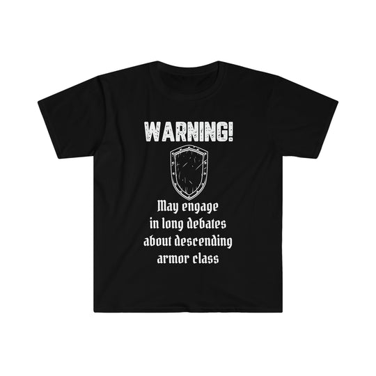 Descending armor class (white lettering) - Unisex Softstyle T-Shirt