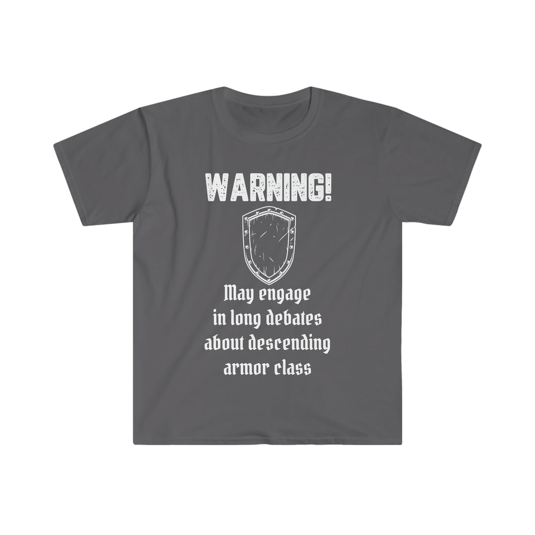 Descending armor class (white lettering) - Unisex Softstyle T-Shirt